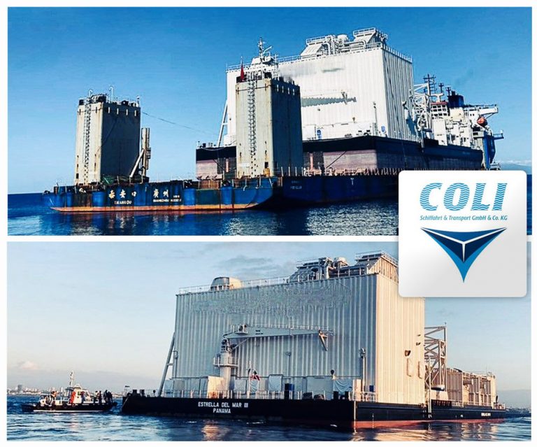 COLI Group in Cooperation with LKL Delivered a 7850mt Power Barge from