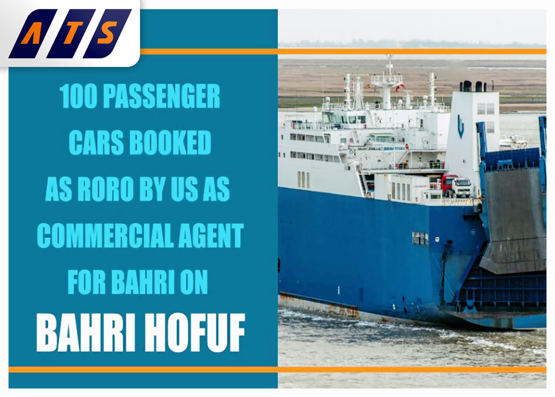 Asian Tiger Shipping as Commercial Agents for BAHRI Line Booked & Loaded 100 Passenger Cars from Shanghai to Panama