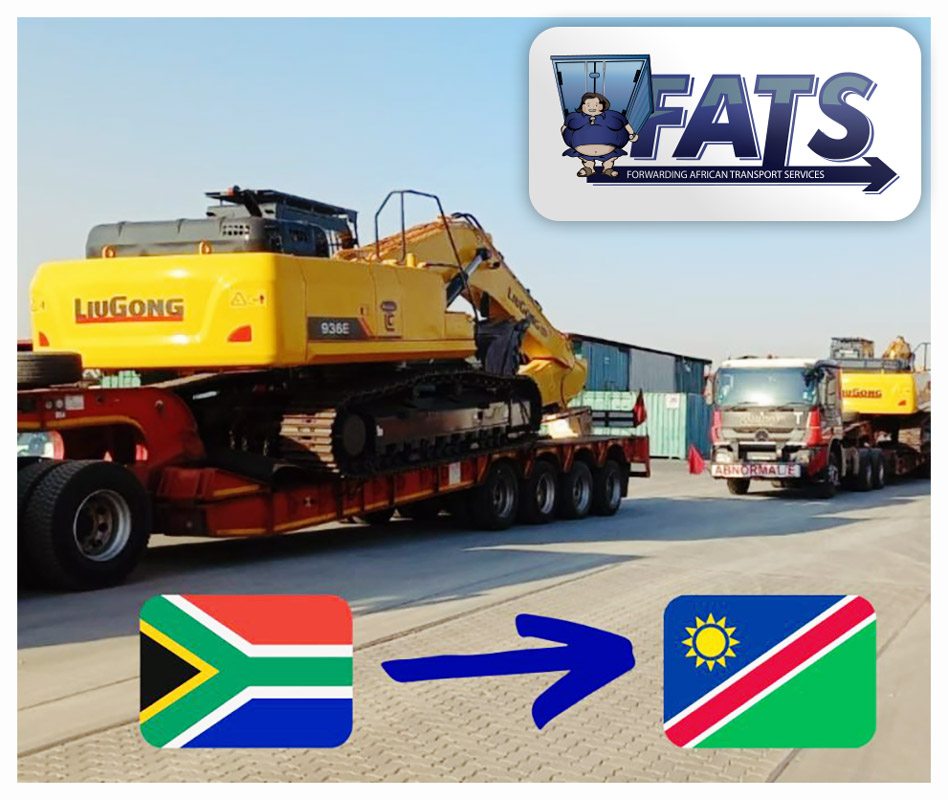 FATS Dispatched Excavators from South Africa Destined for Namibia