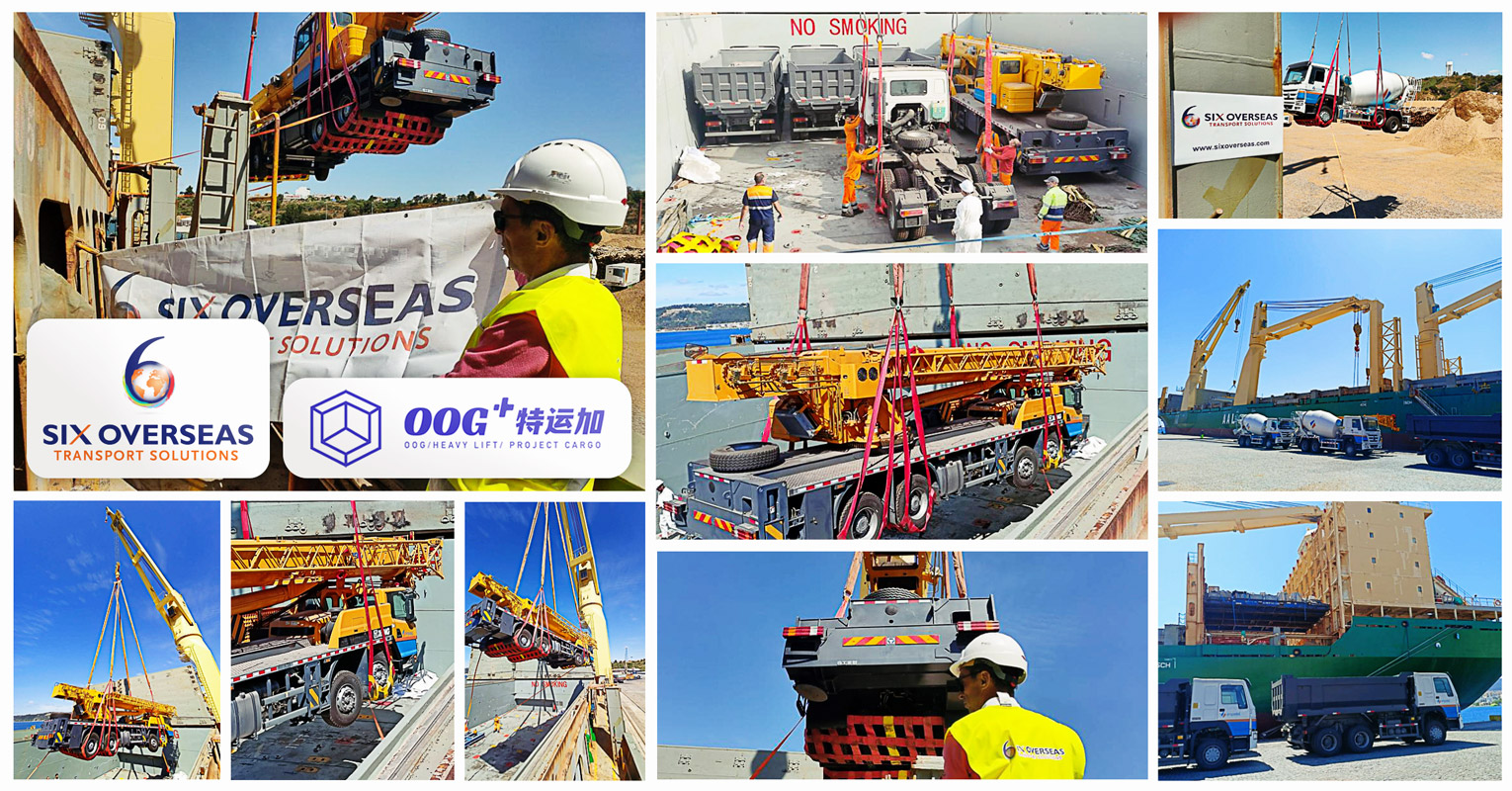 Six Overseas Portugal & OOG+ Cooperated to Transport 8 Construction Trucks Including a 50mt Crane Truck