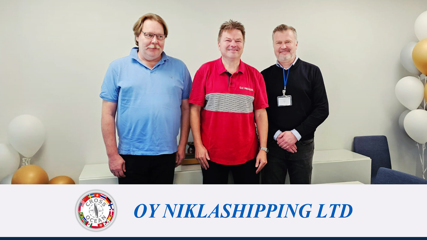 Cross Ocean's Chairman meeting with Mr. Markus Rautanen and Mr. Timo Paader of Oy Niklashipping Ltd a Service Provider to Cross Ocean in Finland