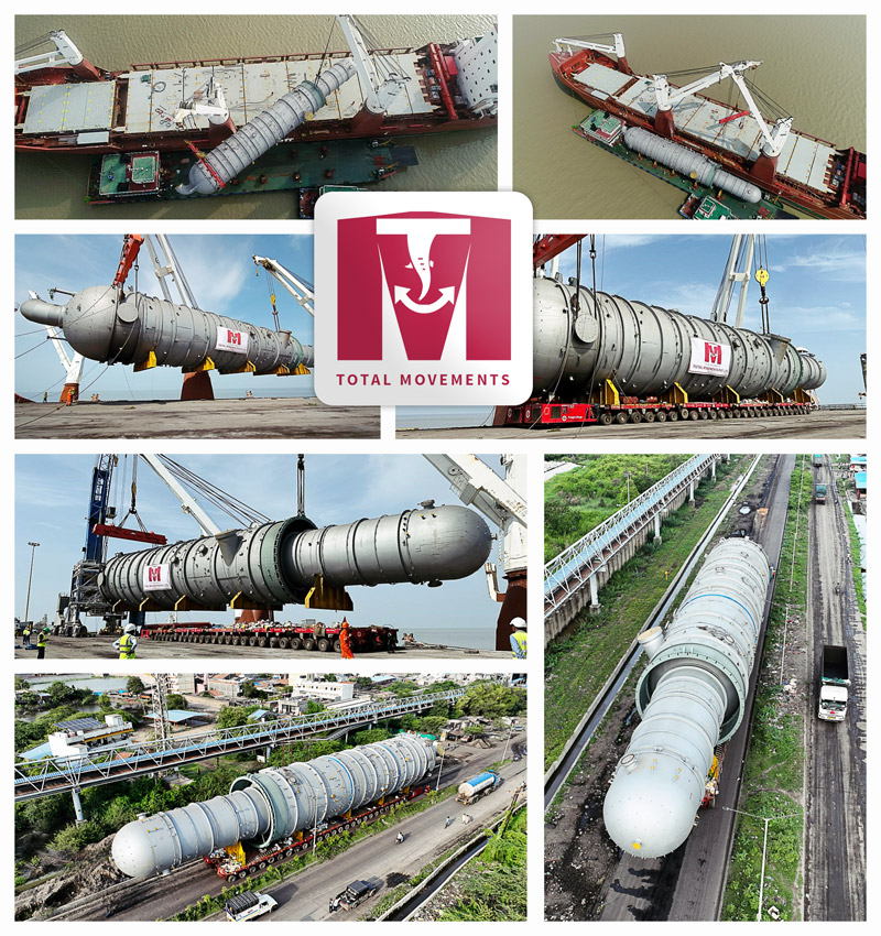 Total Movements Multimodal Movement of Vacuum Tower along the Indian Coastline