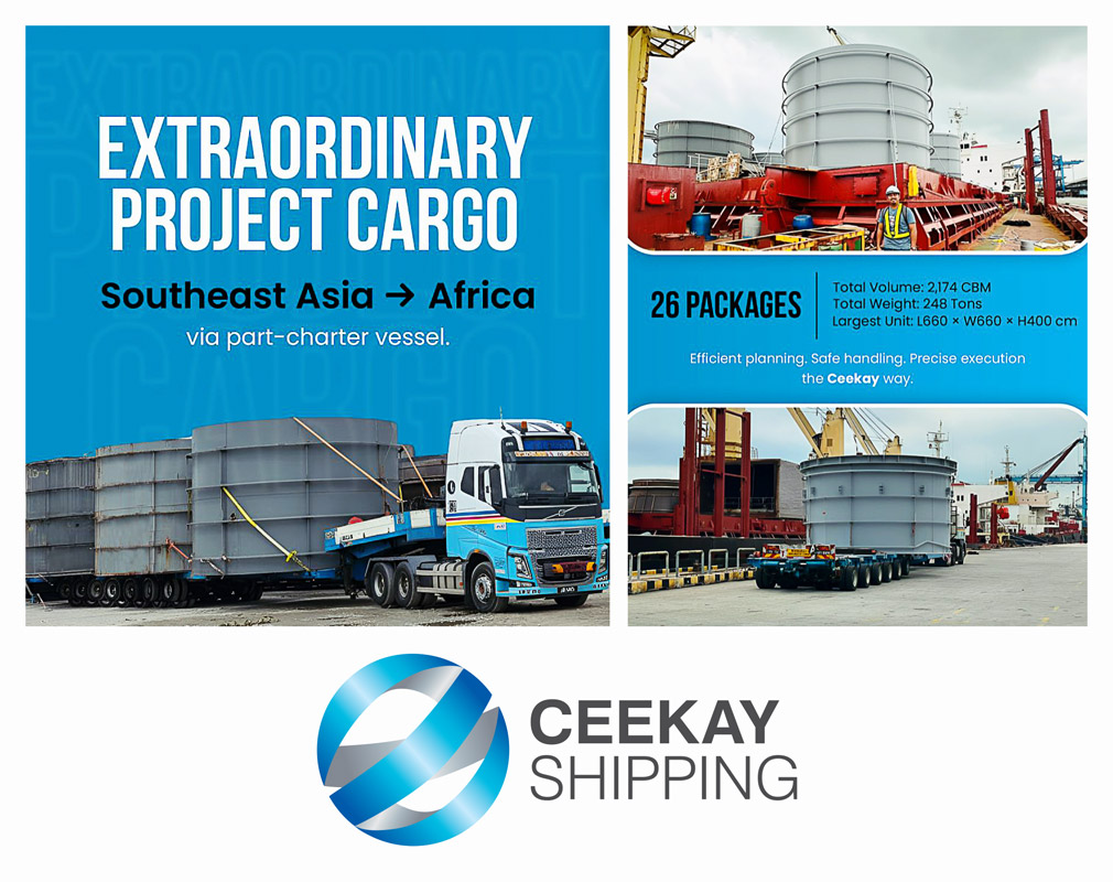 Ceekay South East Asia Projects Team Shipped 26pcs of Extraordinary Cargo from SEA to Africa