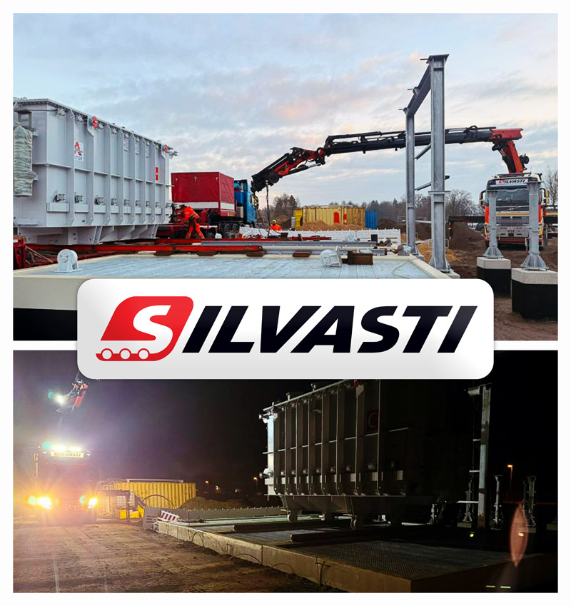 Silvasti Moved this 74 ton Transformer to its Place of Service in Germany