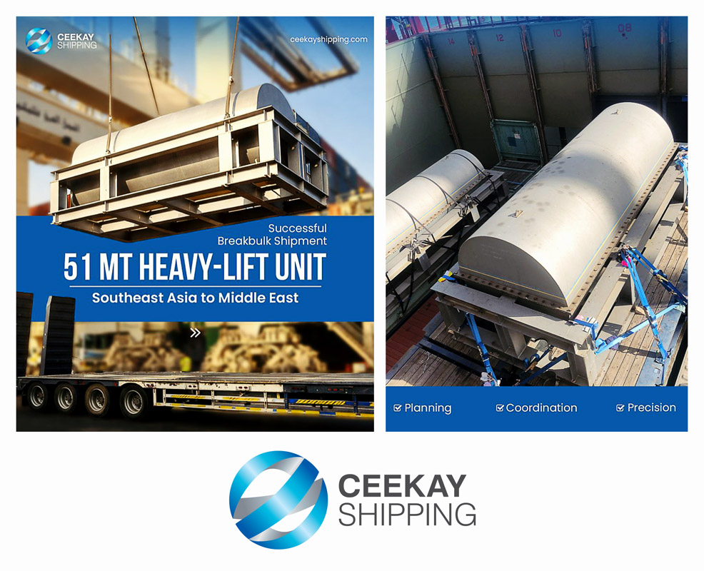 Ceekay Completed the Ocean Shipment of a 51mt Breakbulk Unit from SEA to Middle East