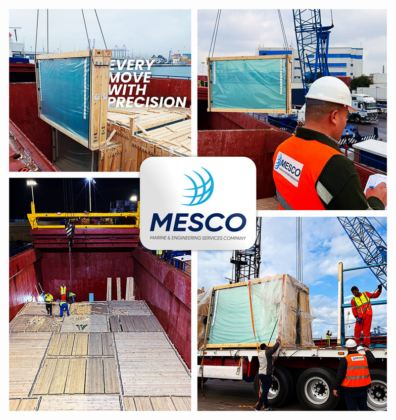 MESCO Completed Breakbulk Operations of Glass Packed in Wooden Frames