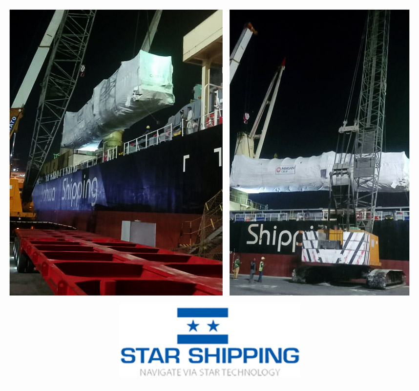Star Shipping Pakistan Handled Discharging onto Hydraulic Trailer via Heavy Duty Crawler Cranes at Karachi Port