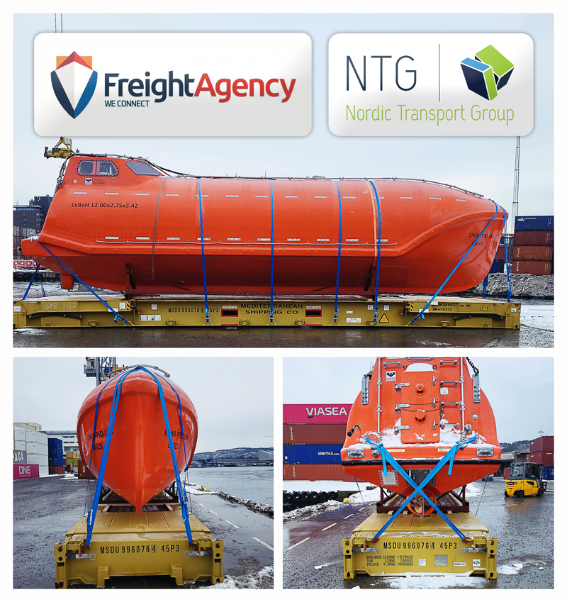 Freight Agency Coordinated with NTG Norway to Ship a Lifeboat from Norway to Nigeria