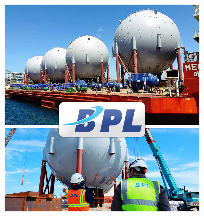 BP Logistics Transported LPG Spherical Tanks From Vietnam to Taiwan